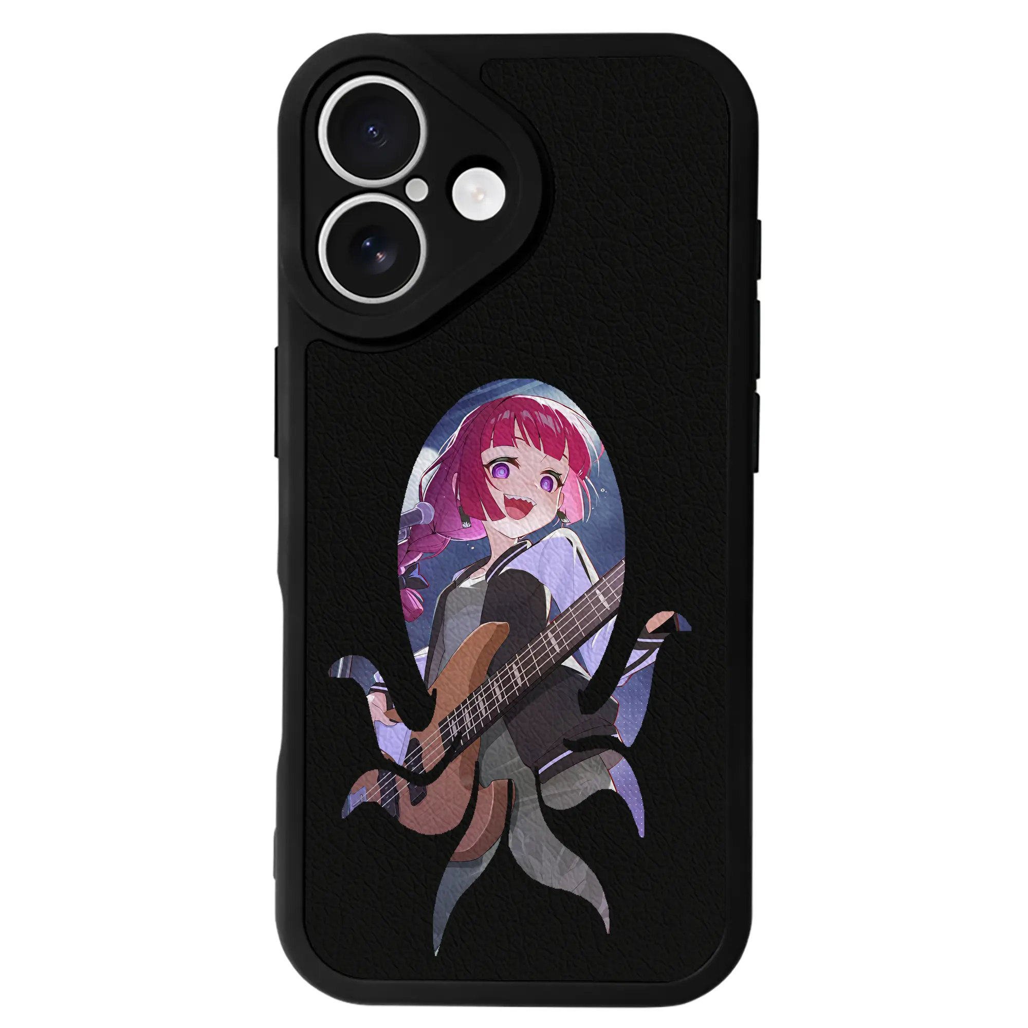 ぼっちざろっく！ グッズ,廣井きくり - IPhone 16シリーズ対応 ・ シリコンスマホケース ・ レザー調 ・ 高精度フィット ・ 耐衝撃 ・ ワイヤレス充電対応 ・ 精密カット